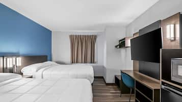 Desk, free WiFi, bed sheets