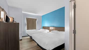 Standard Room, 2 Queen Beds, Non Smoking | Desk, free WiFi, bed sheets