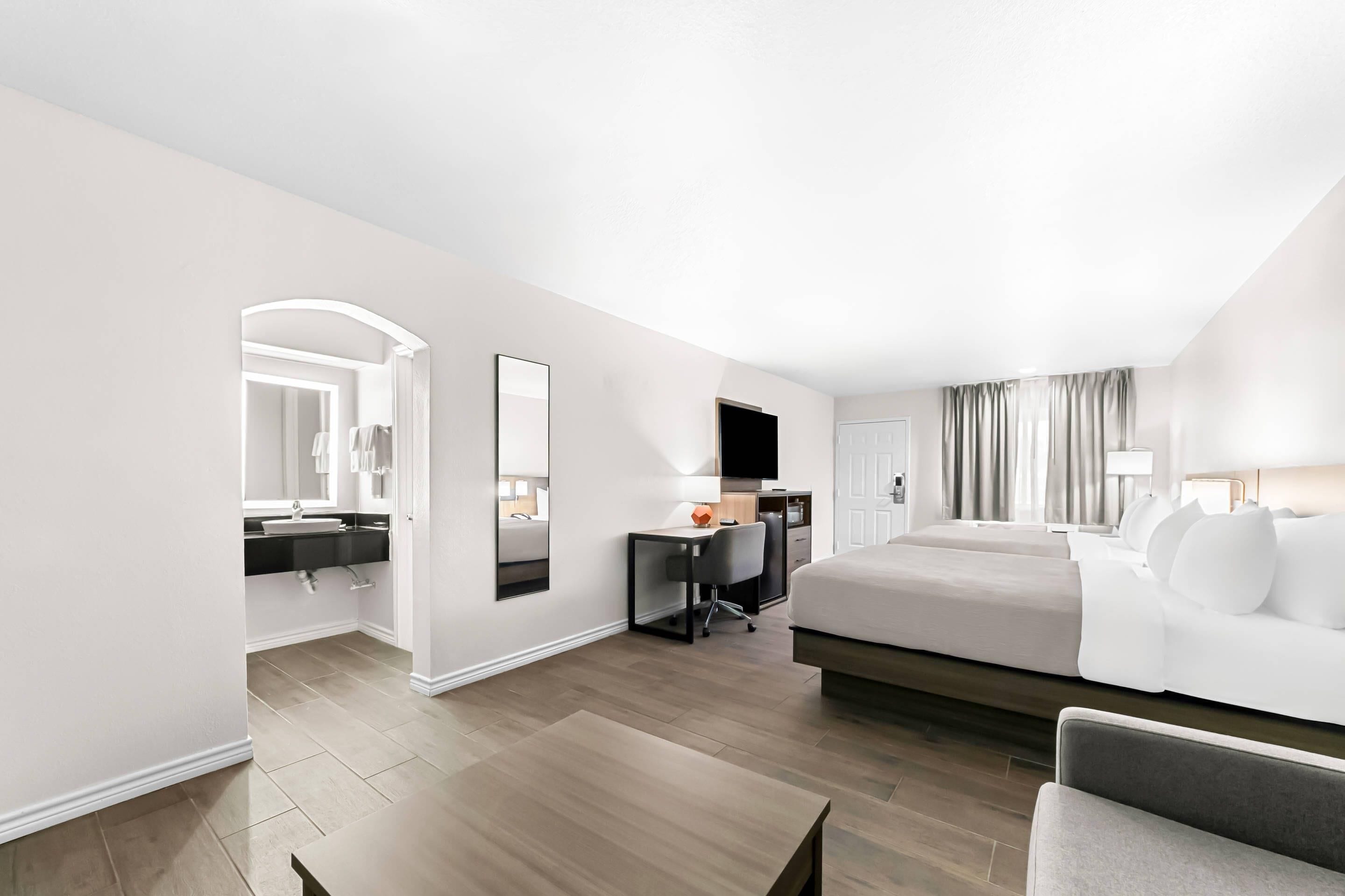 Blackout drapes, free WiFi, bed sheets, wheelchair access