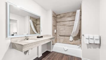 Blackout drapes, free WiFi, bed sheets, wheelchair access