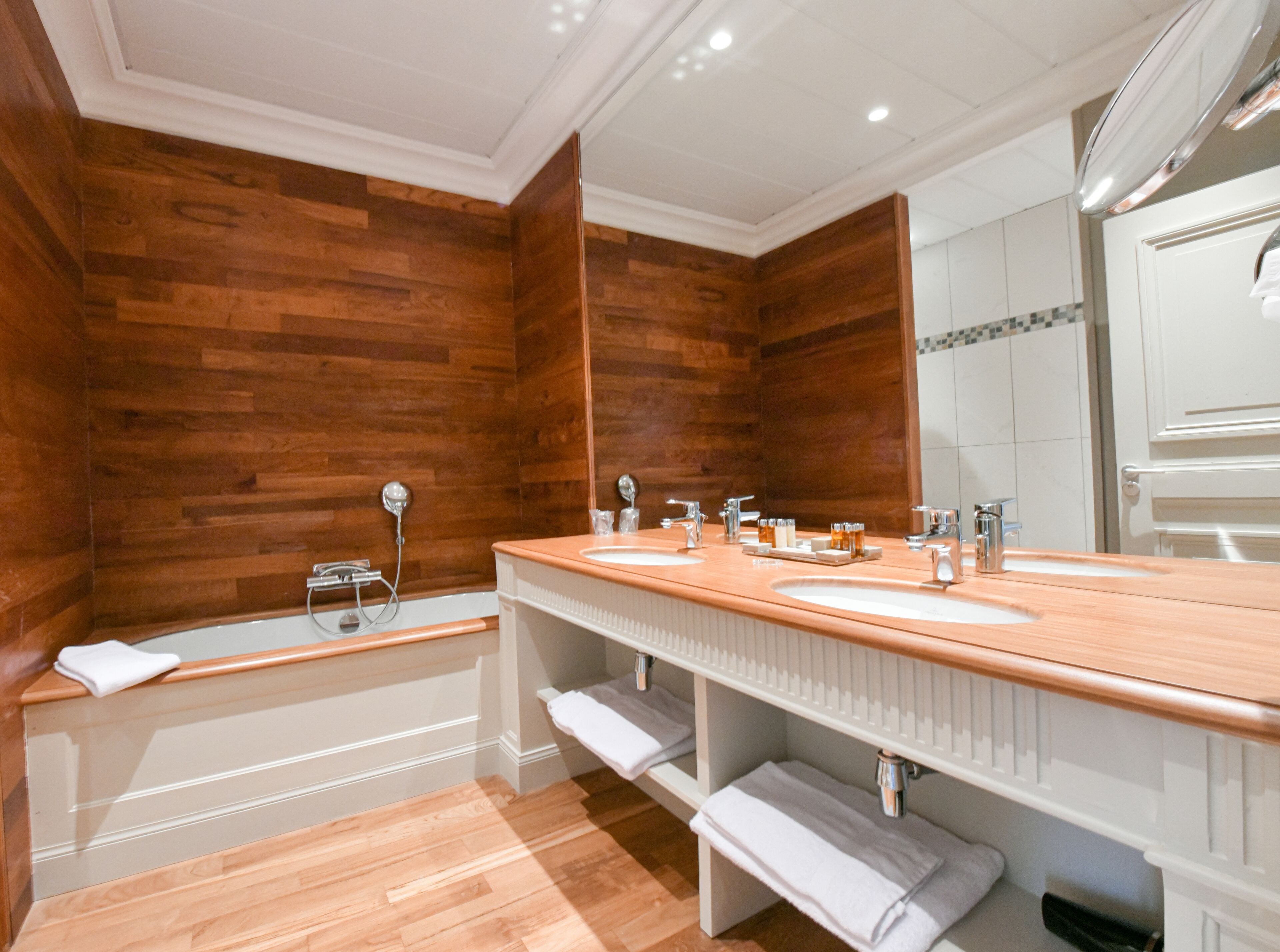 romantic room | bathroom | free toiletries, hair dryer, slippers, towels