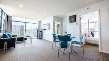 Panoramic Penthouse, 2 Bedrooms, Harbor View | Living area | 32-inch LCD TV with digital channels, TV, DVD player