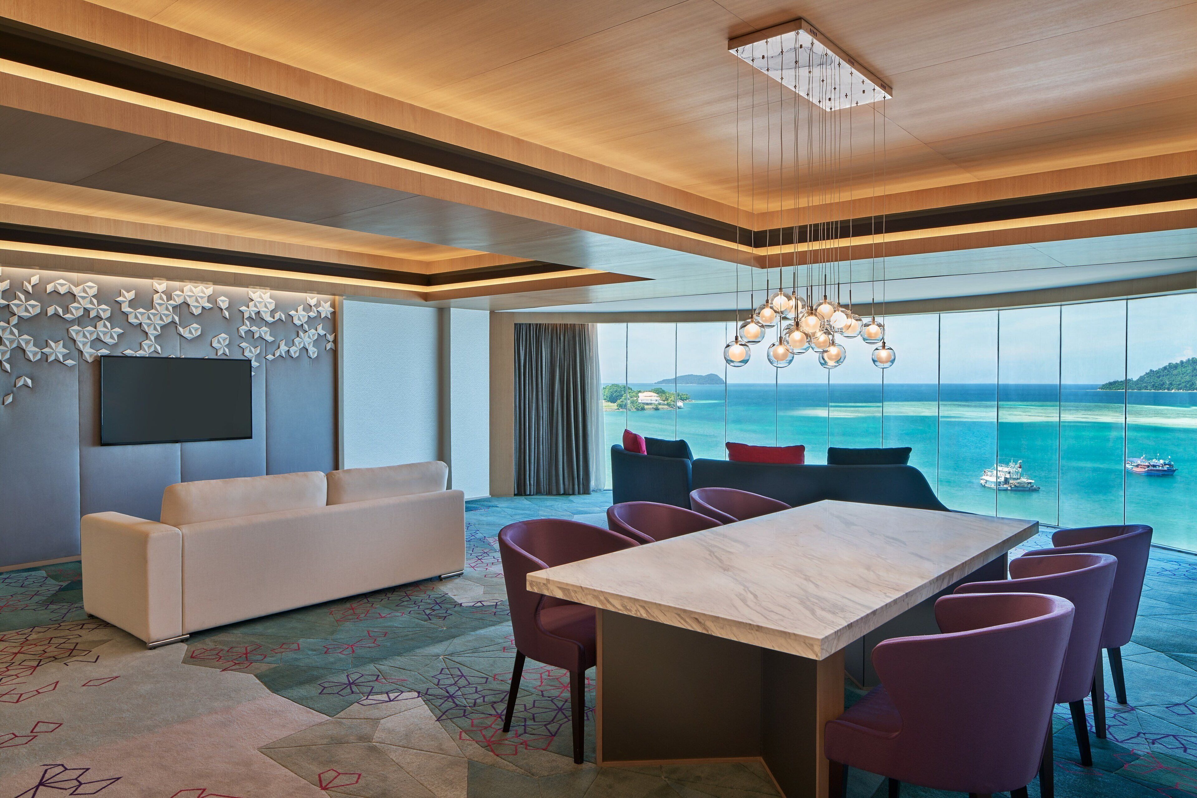 club suite, 2 bedrooms, non smoking, sea view (le meridien club lounge access) | living area