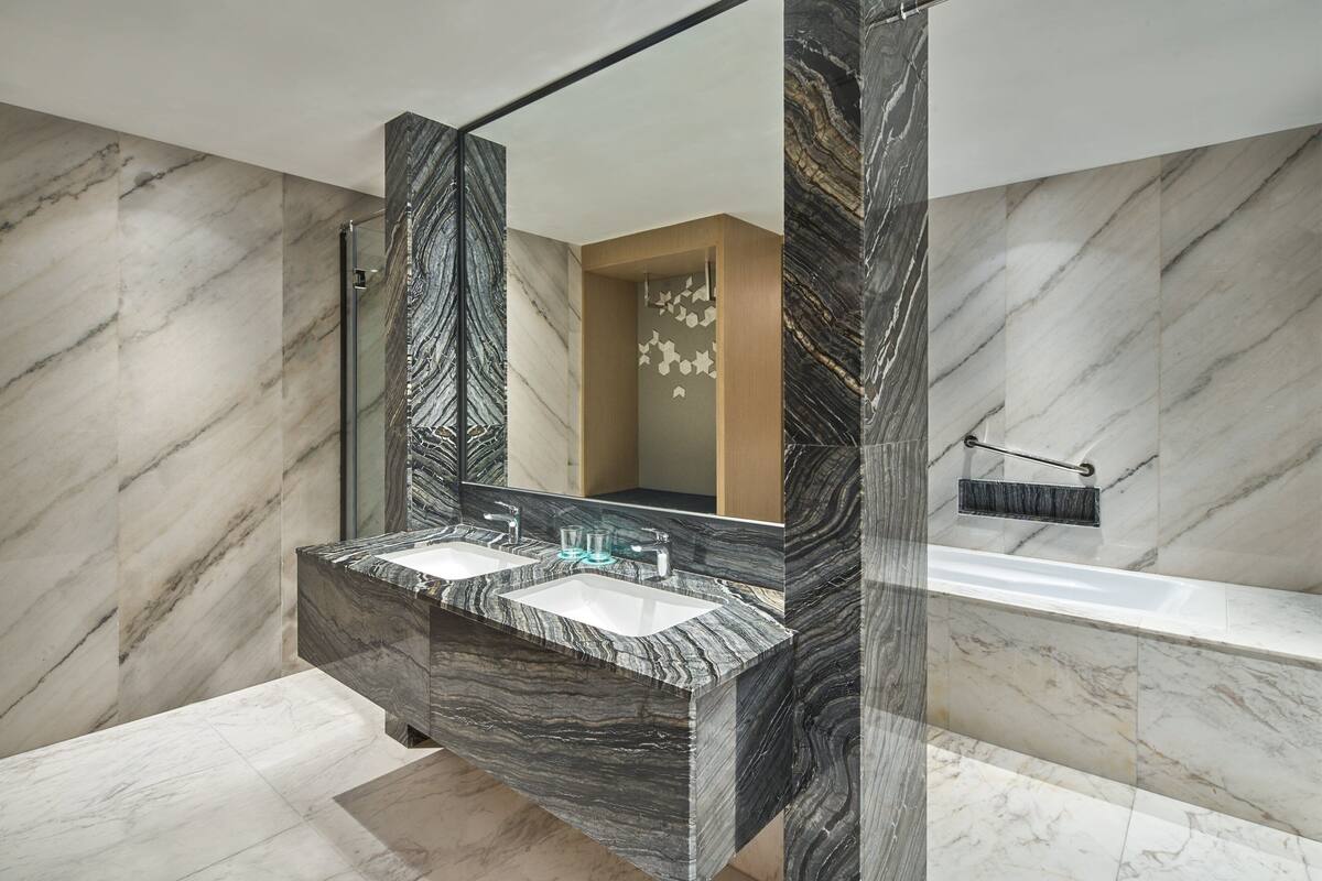 presidential suite, 2 bedrooms | premium bedding, pillow-top beds, in-room safe, desk