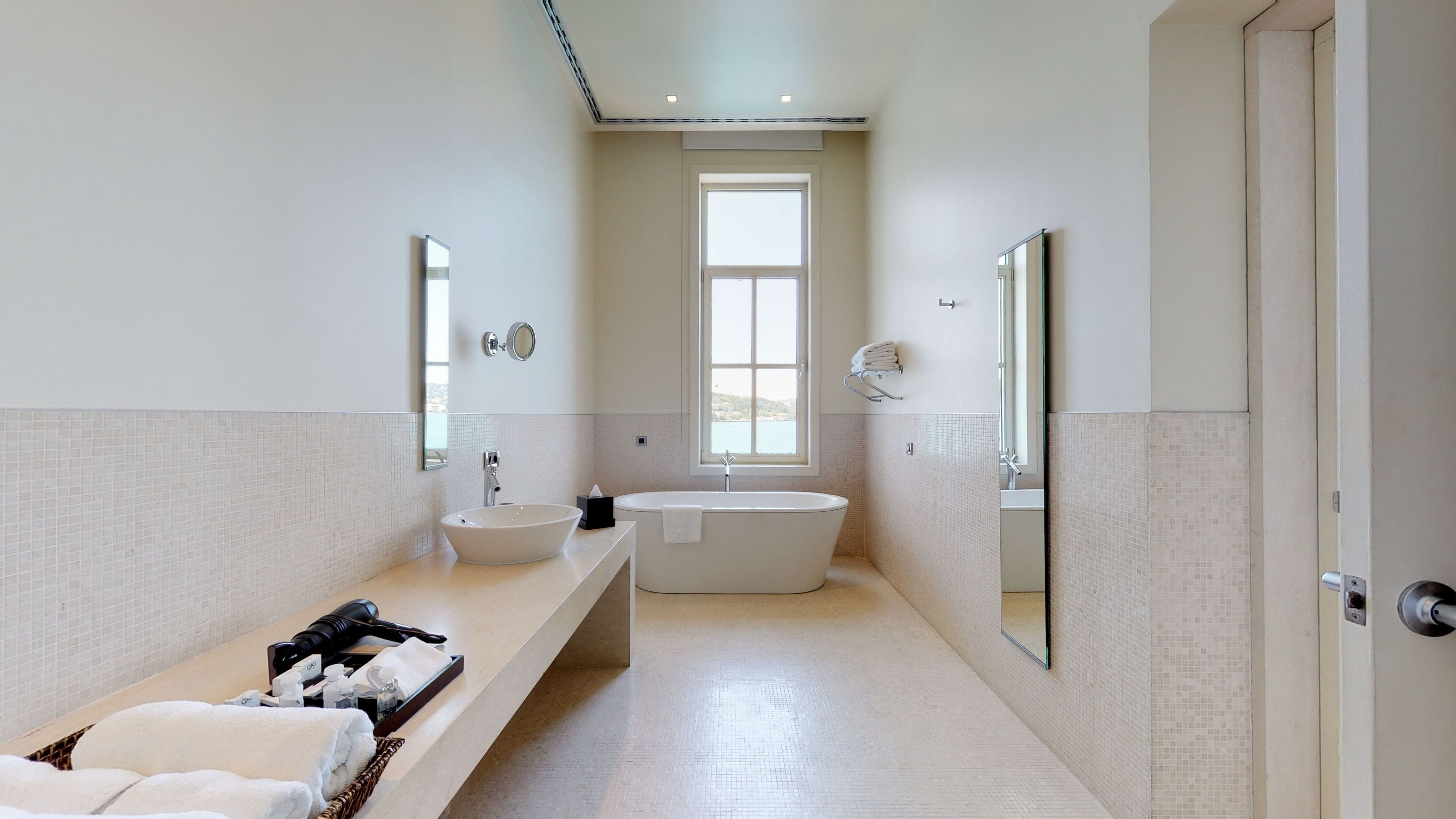 deluxe suite | bathroom | shower, rainfall showerhead, free toiletries, hair dryer