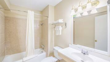 Free toiletries, hair dryer, towels