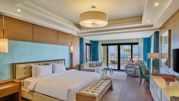 Down comforters, Tempur-Pedic beds, minibar, in-room safe