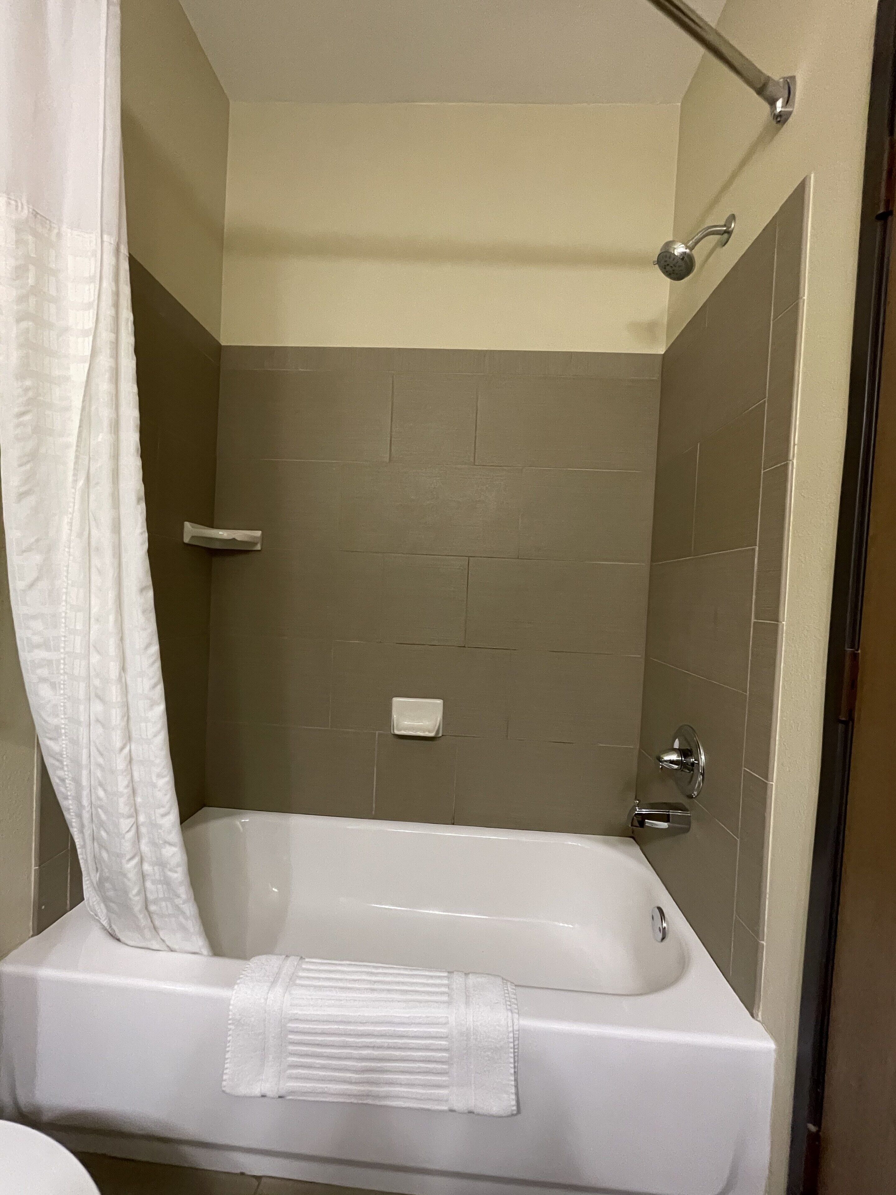 free toiletries, hair dryer, towels, soap