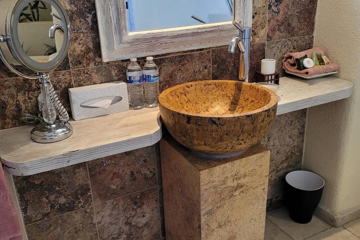 free toiletries, hair dryer, towels