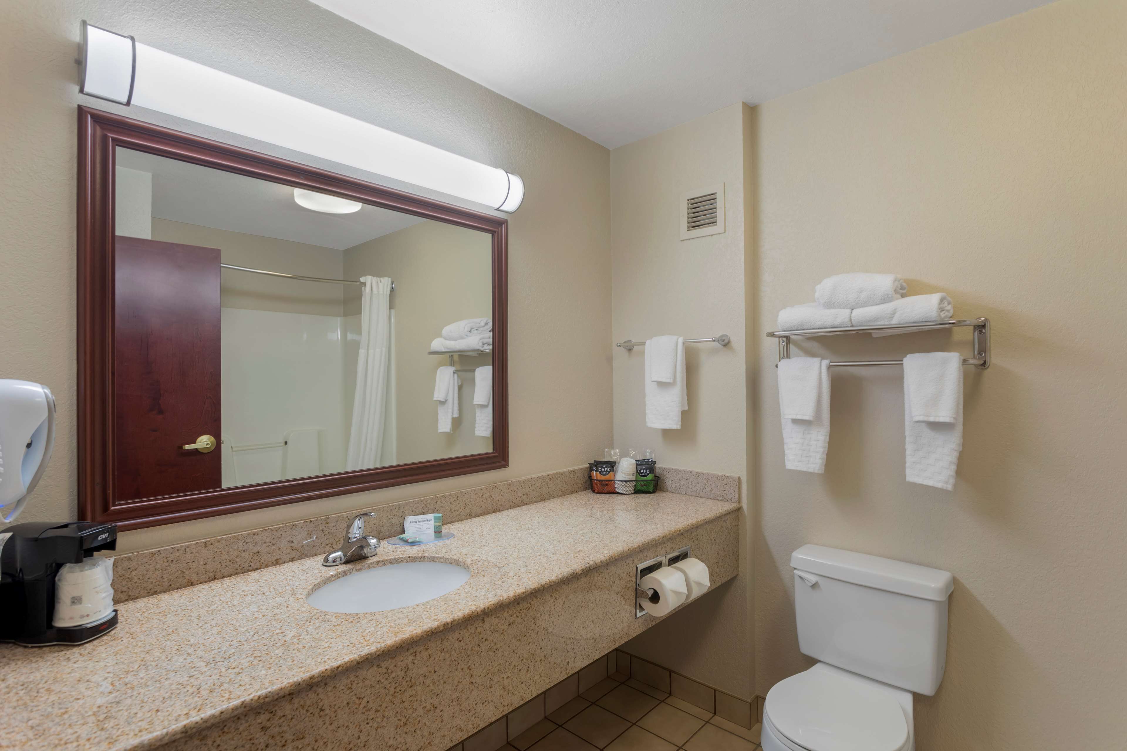 standard room, 1 king bed, non smoking | bathroom | combined shower/bathtub, free toiletries, hair dryer, towels