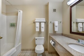 Suite - 1 kingsize-seng - ikke-ryger - køleskab og mikrobølgeovn (Sofabed) | Badeværelse | Kombination af bruser/badekar, gratis toiletartikler, hårtørrer