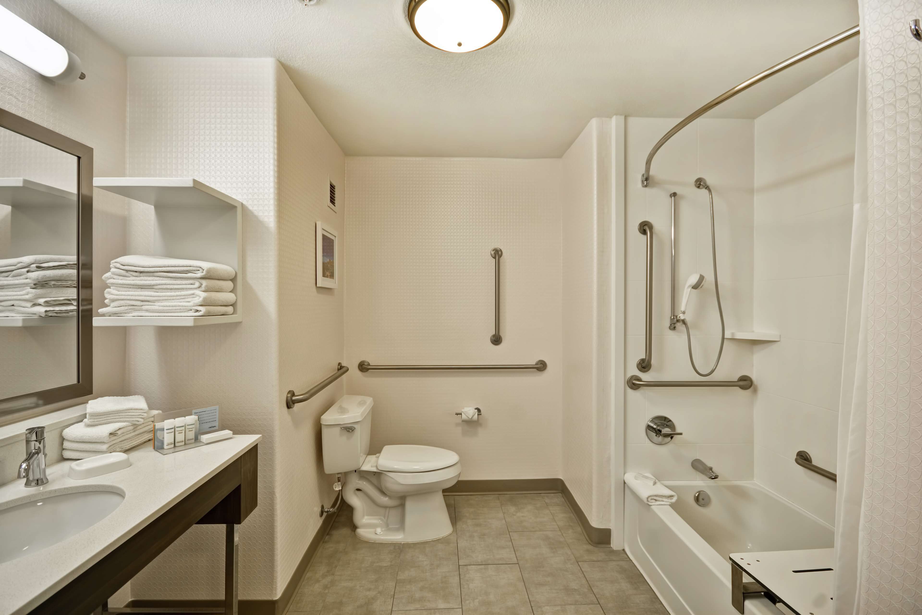 free toiletries, hair dryer, towels