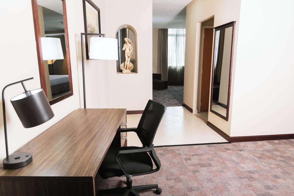 studio, 2 double beds, non smoking, refrigerator & microwave | desk, iron/ironing board, free wifi, bed sheets