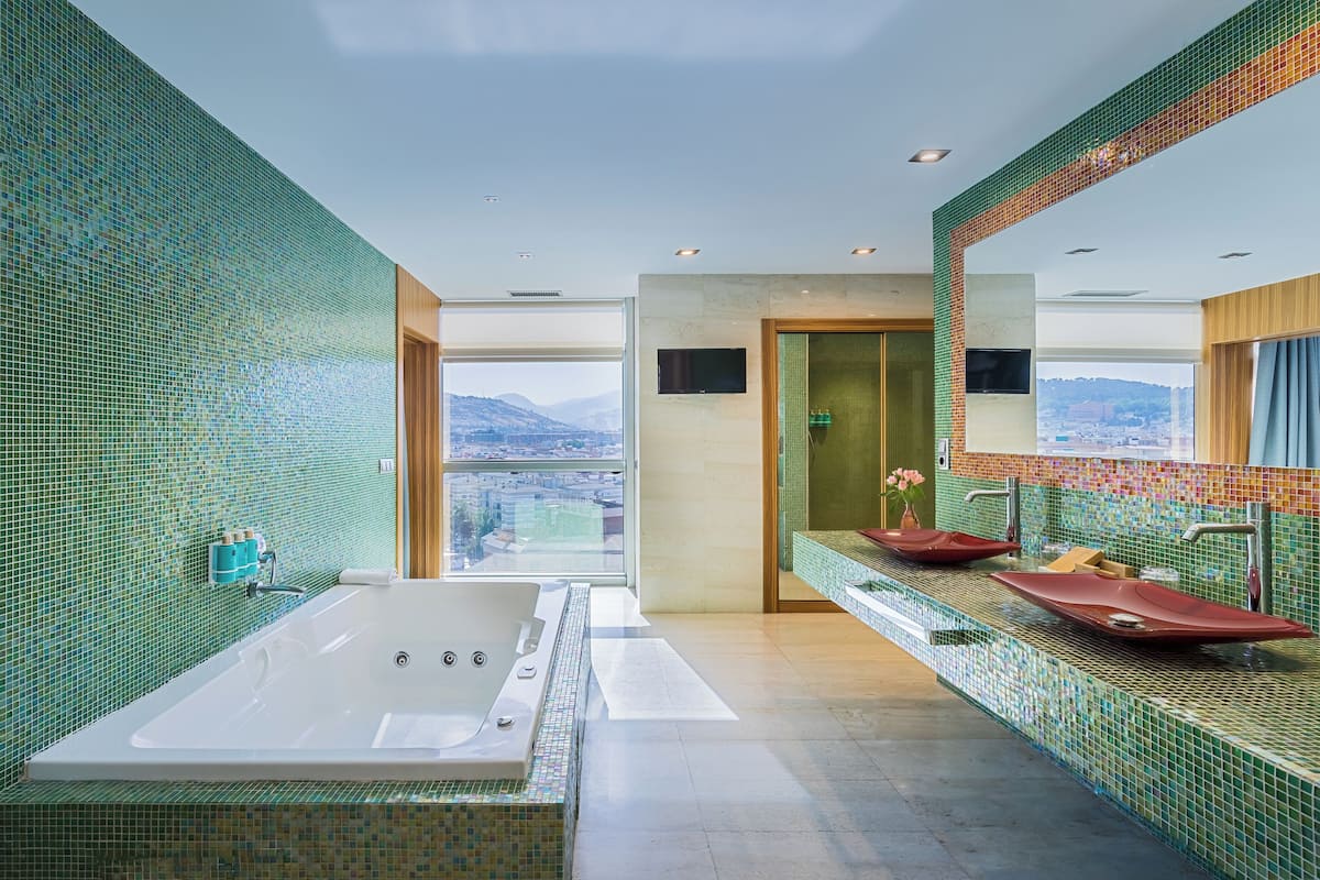 bathtub, free toiletries, hair dryer, bidet