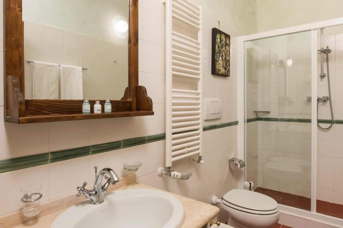 free toiletries, hair dryer, towels