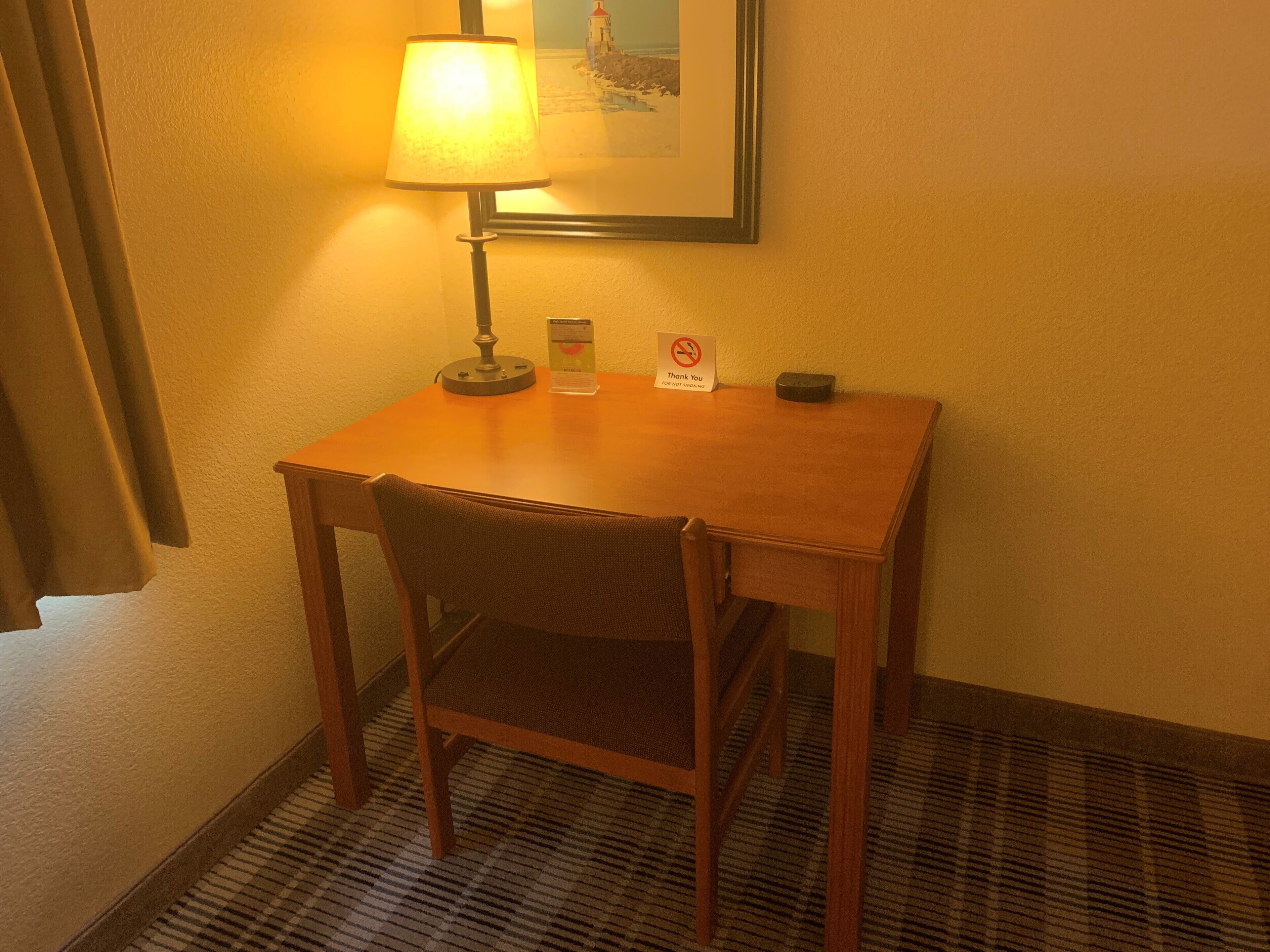 desk, blackout curtains, iron/ironing board, rollaway beds