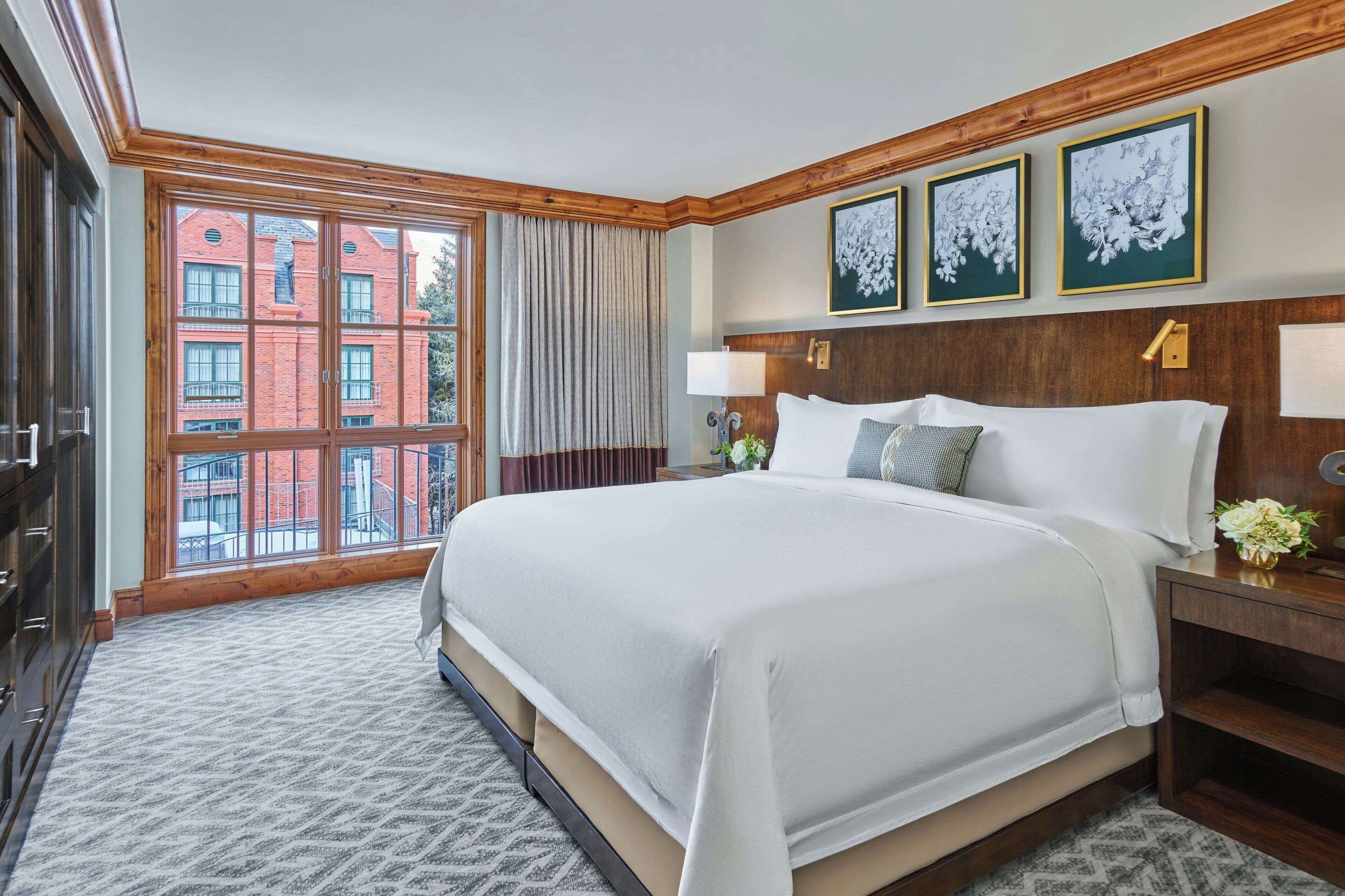 Premium bedding, down comforters, pillowtop beds, in-room safe