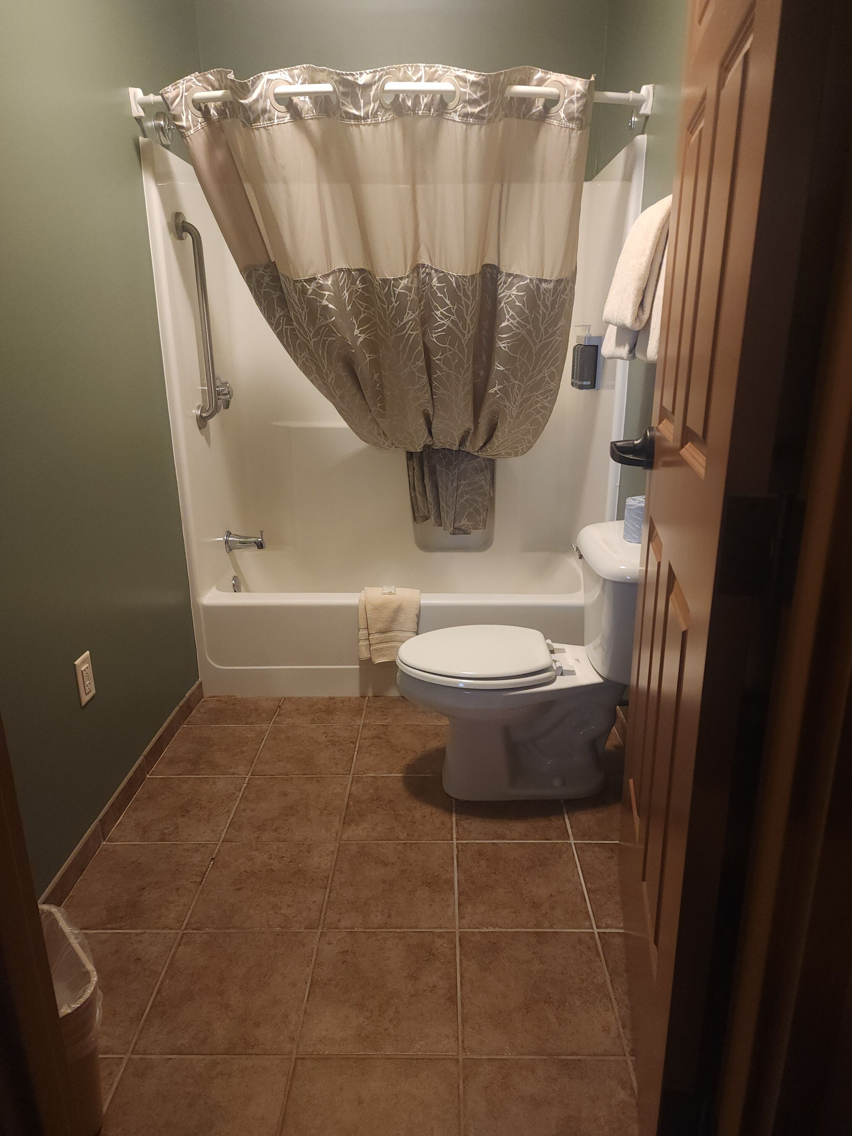 free toiletries, hair dryer, towels