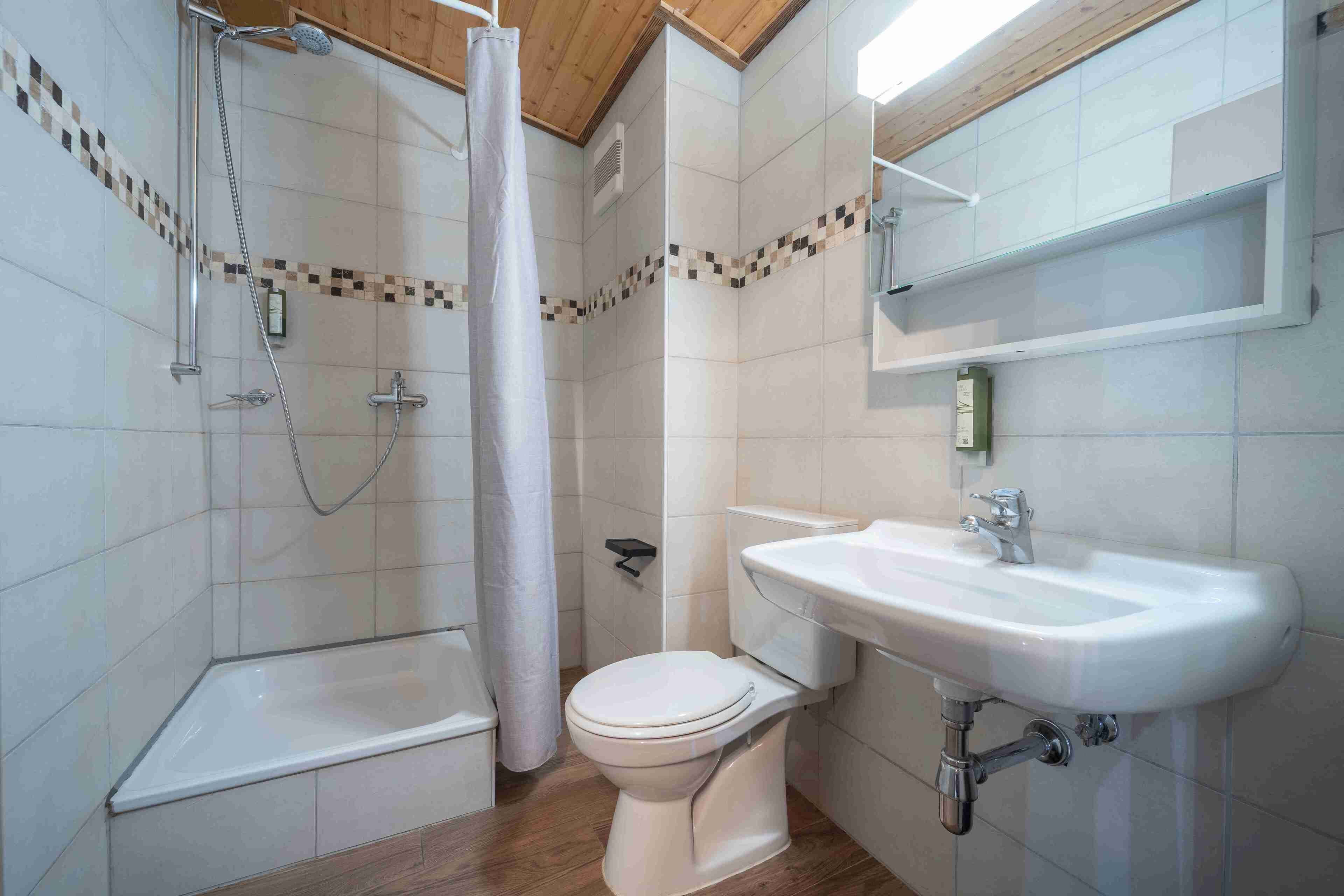 family quadruple room | bathroom | shower, hair dryer, towels, soap