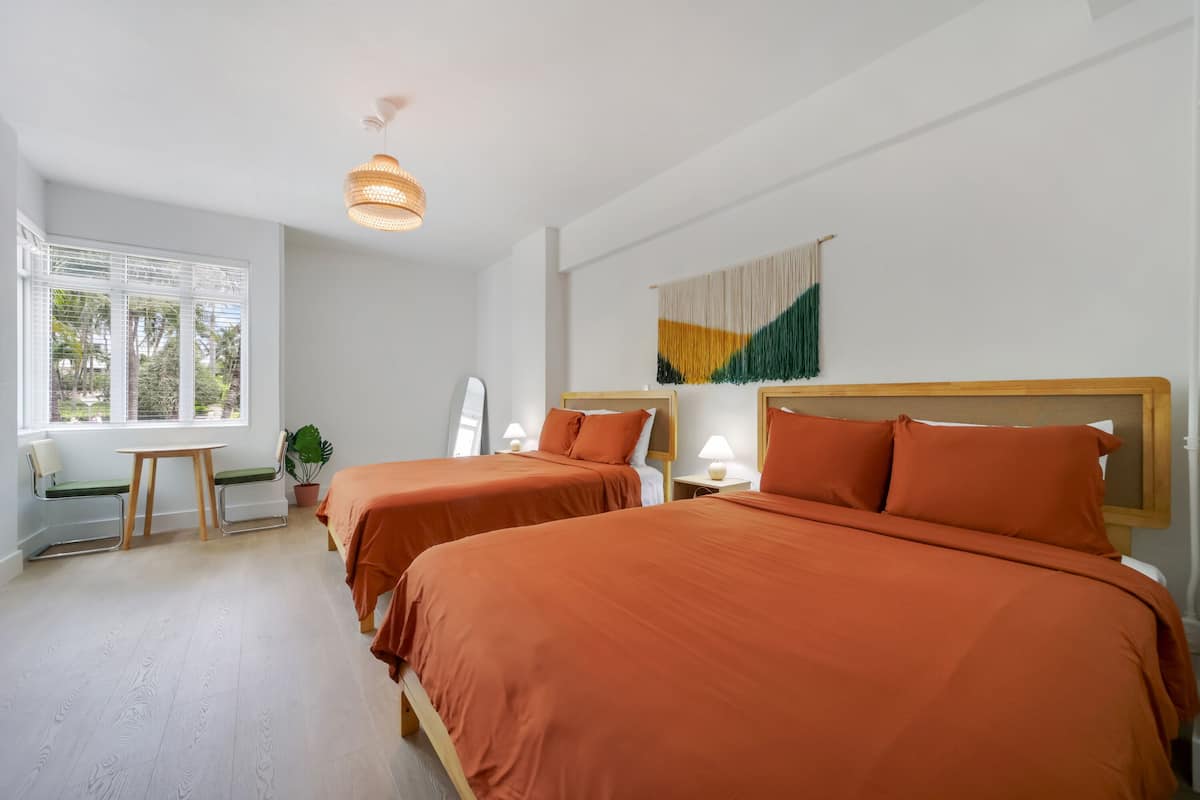 Memory-foam beds, in-room safe, desk, laptop workspace