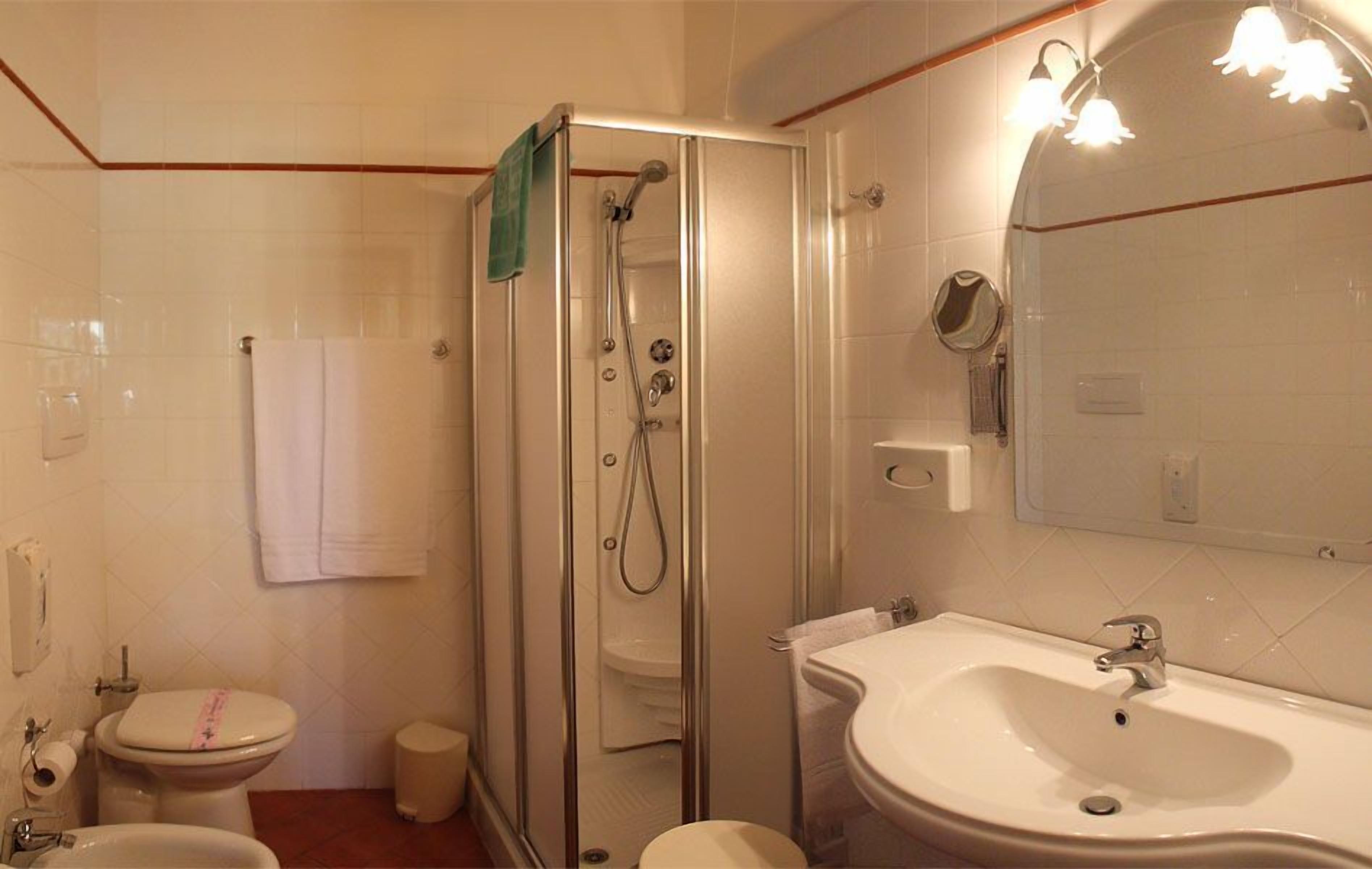 shower, free toiletries, hair dryer, bidet