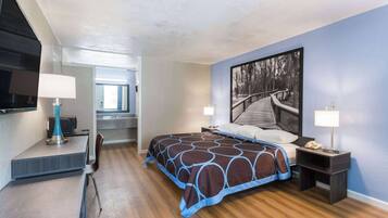 Chambre Standard, 1 très grand lit | Lit avec matelas à plateau-coussin, bureau, rideaux d’obscurcissement