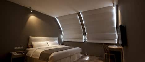 Chambre exécutive double | Coffre-fort, rideaux d’obscurcissement, fer et planche à repasser