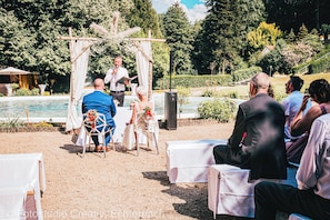 Outdoor wedding area