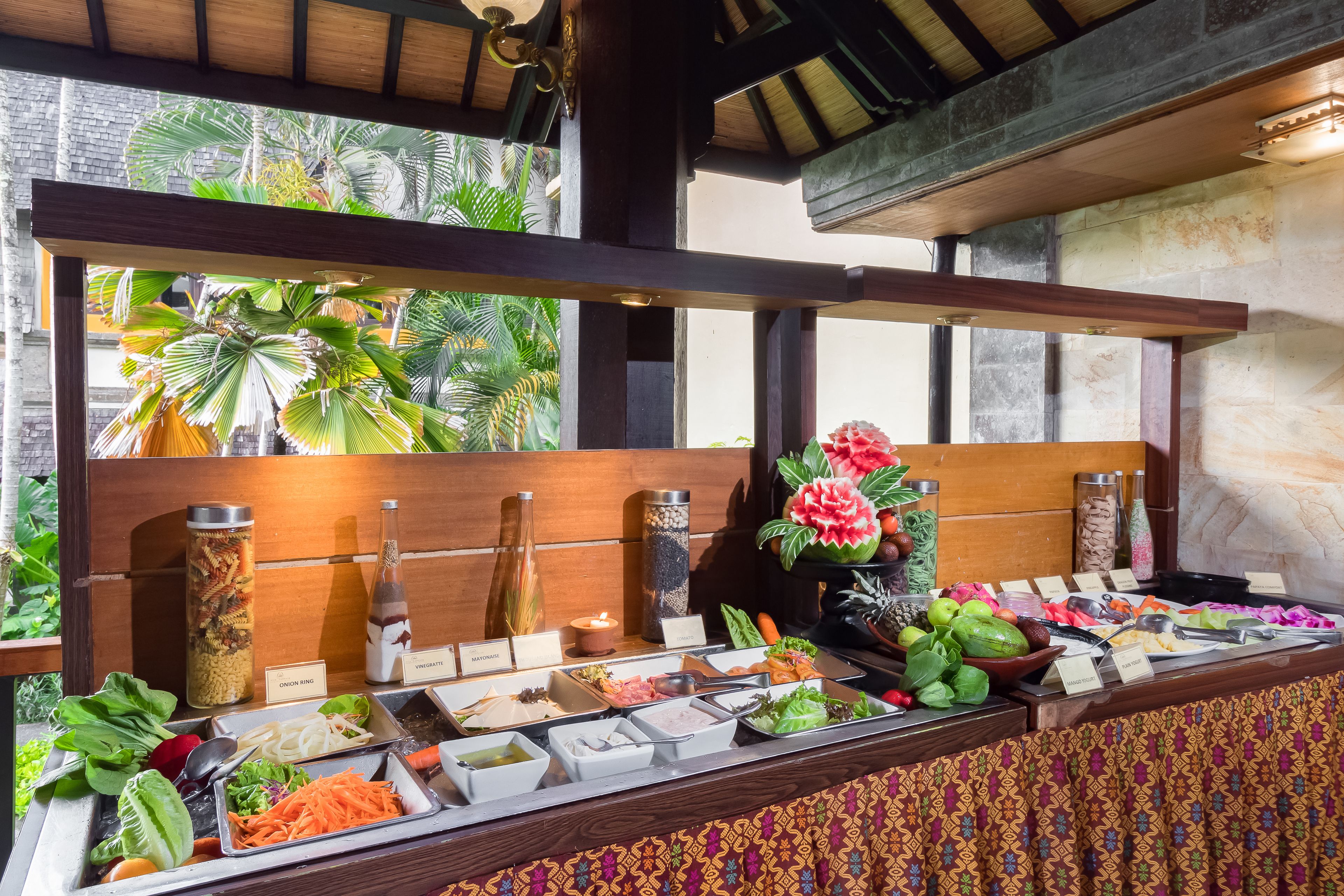 daily buffet breakfast (idr 150000 per person)