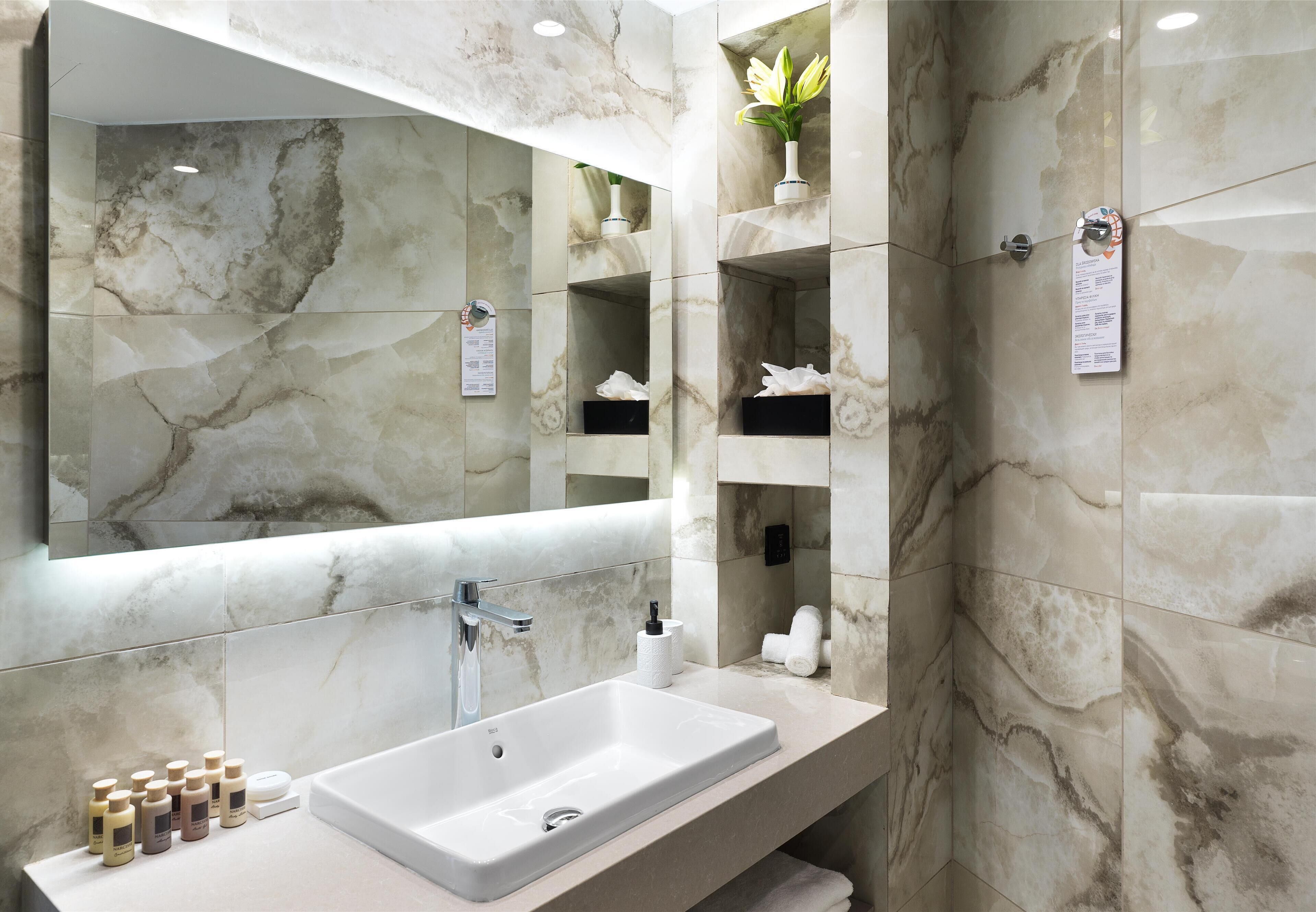 free toiletries, hair dryer, bathrobes, towels