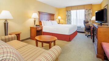 In-room safe, desk, iron/ironing board, cribs (free)
