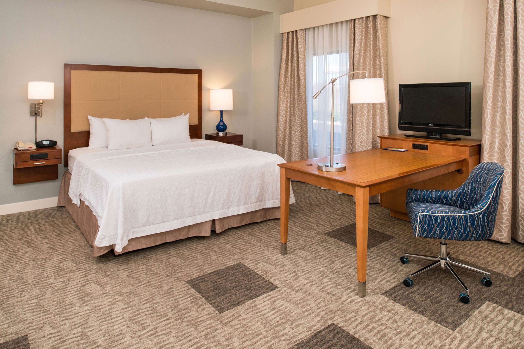 Premium bedding, individually decorated, individually furnished, desk