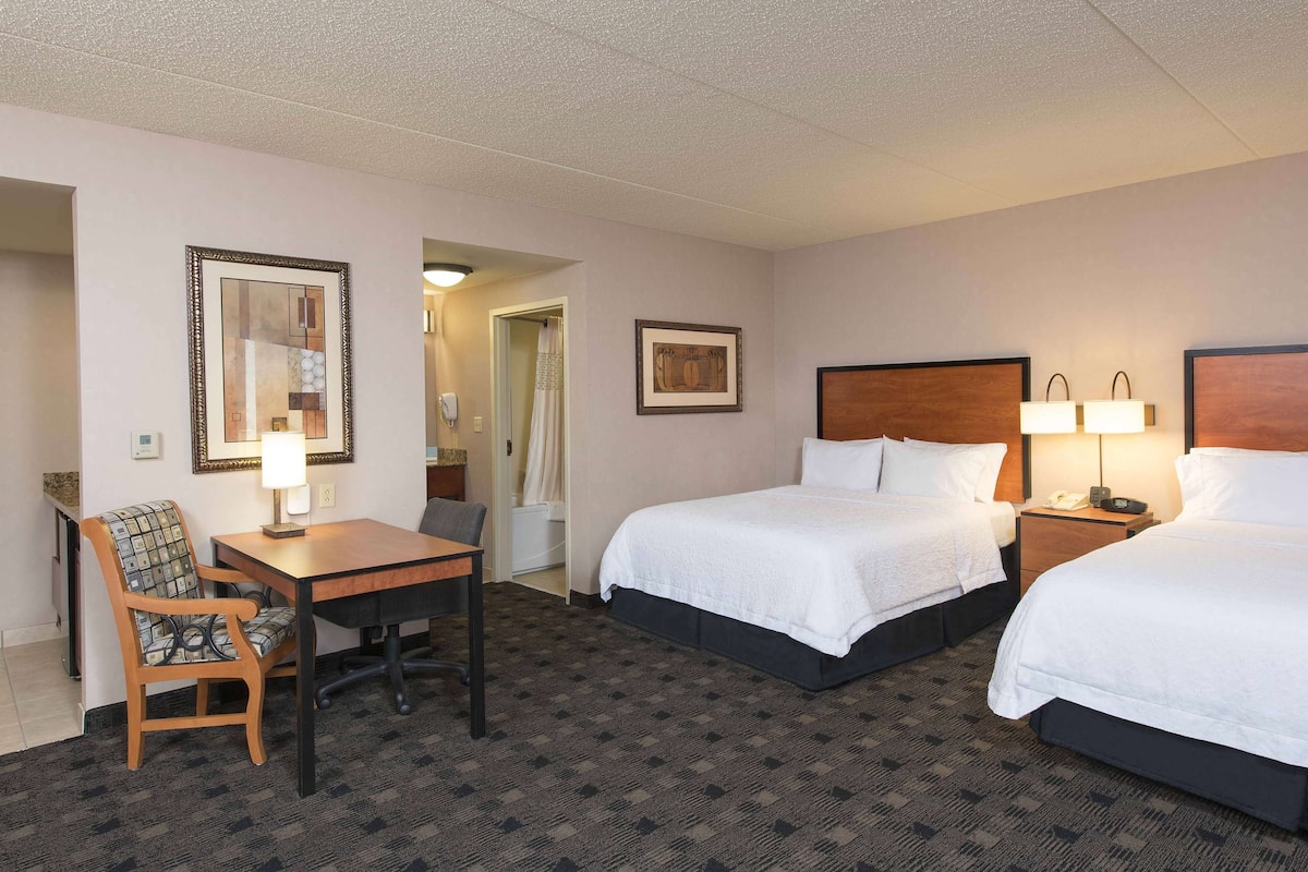 Studio, 2 Queen Beds, Non Smoking | Desk, blackout drapes, iron/ironing board, free cribs/infant beds
