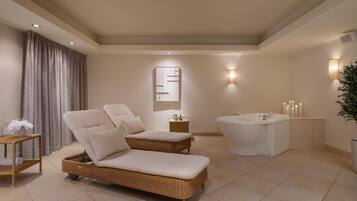 Sauna, steam room, body treatments, hot stone massages, body wraps