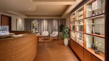 Sauna, steam room, body treatments, hot stone massages, body wraps