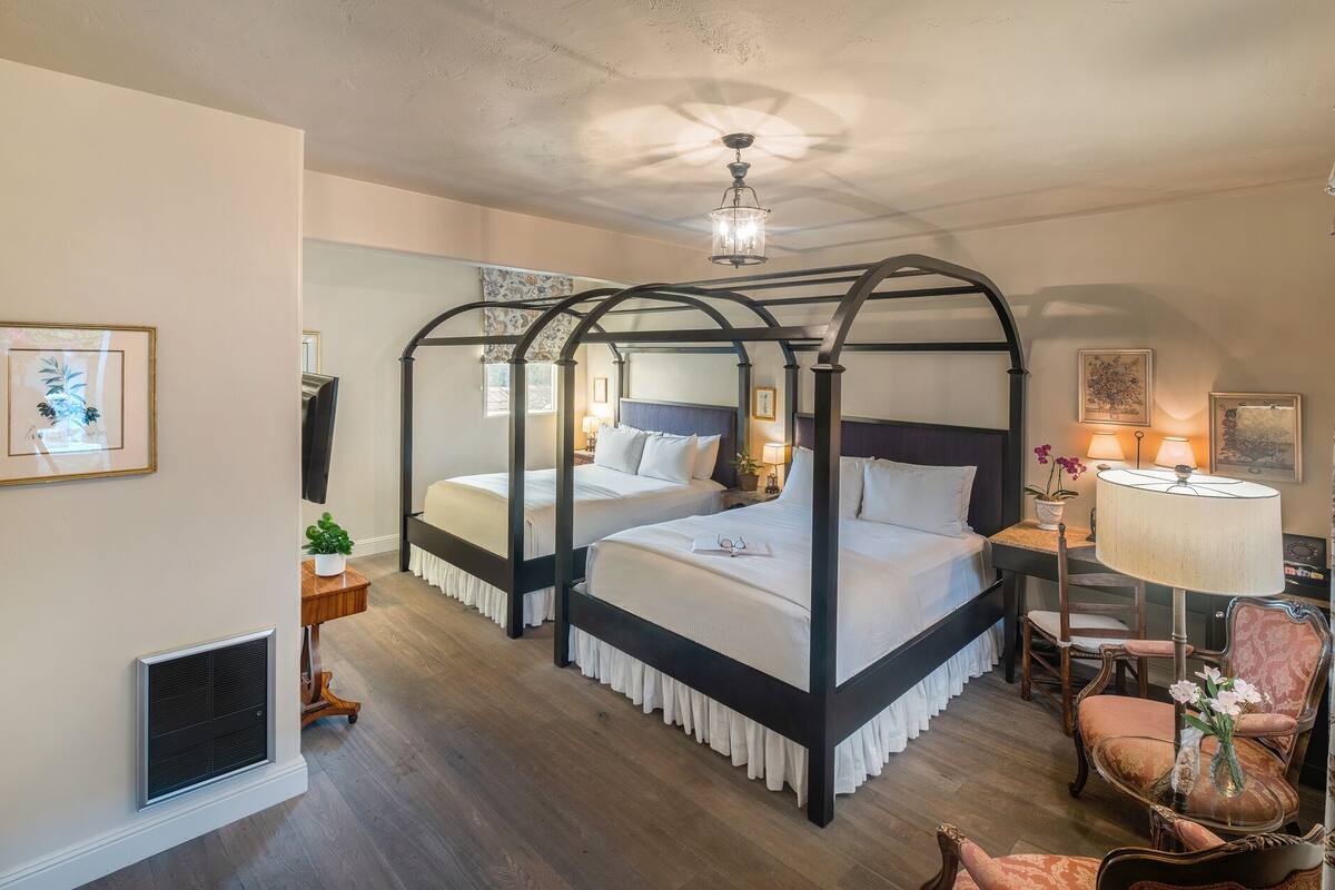 standard room, 2 queen beds, courtyard view | premium bedding, minibar, in-room safe, blackout curtains