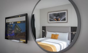 Desk, blackout curtains, iron/ironing board, free WiFi