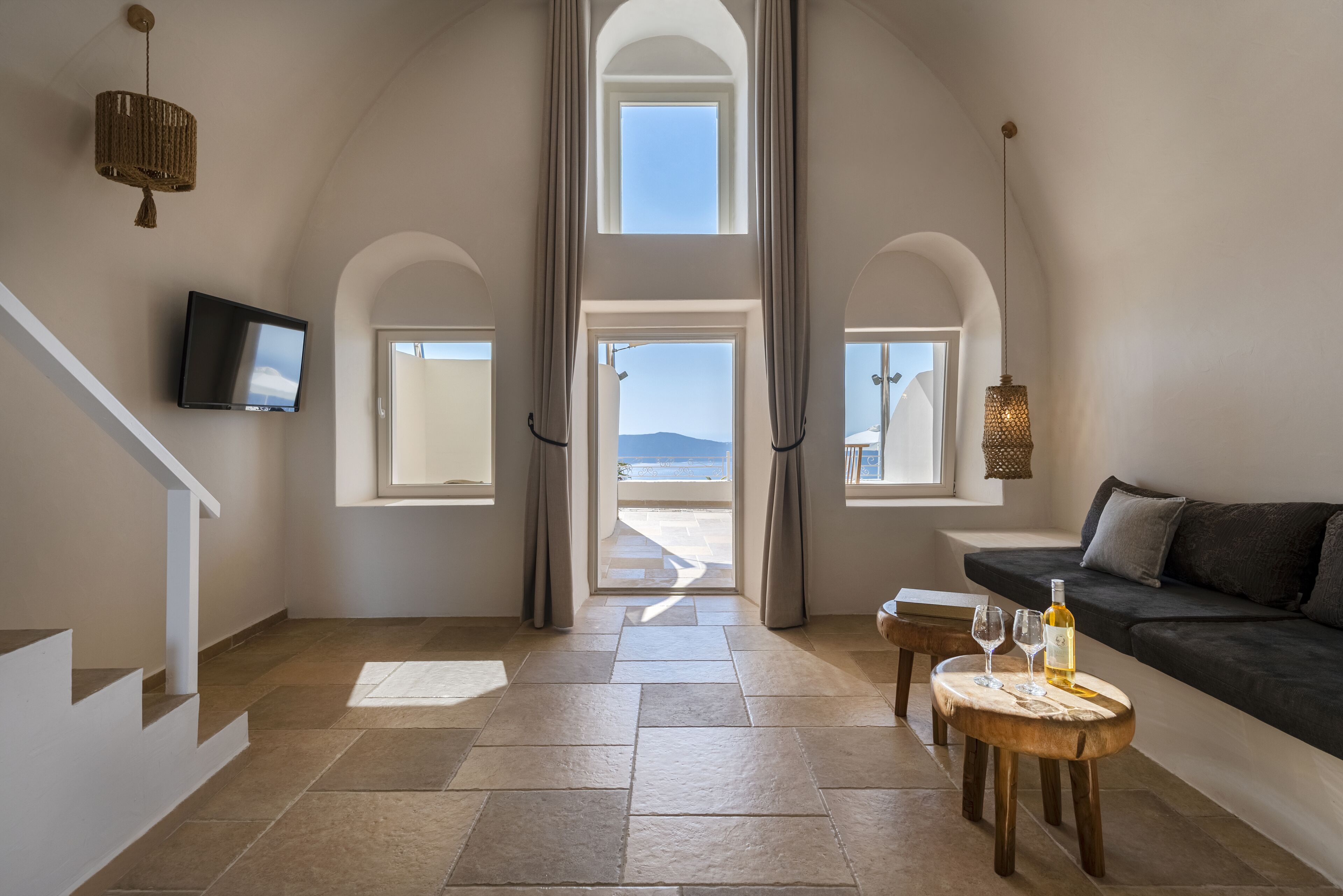 Prestige Suite Outdoor Hot Tub Caldera View | Ropa de cama de alta calidad y minibar 