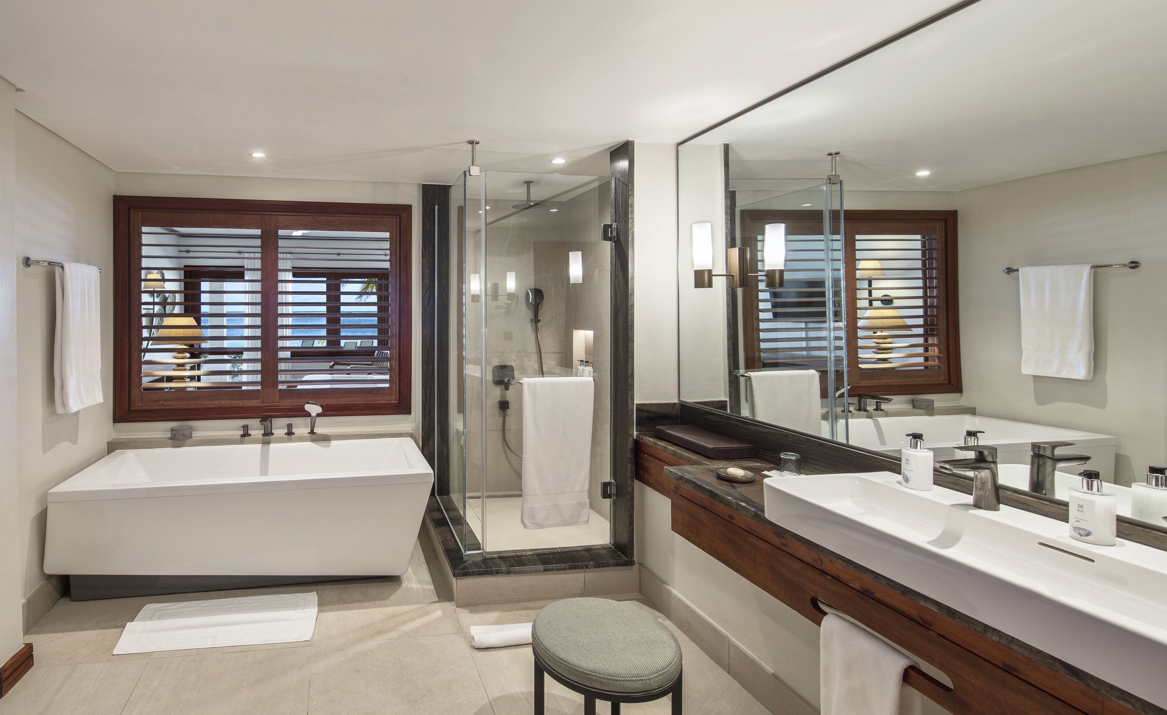 eco-friendly toiletries, hair dryer, bathrobes, slippers