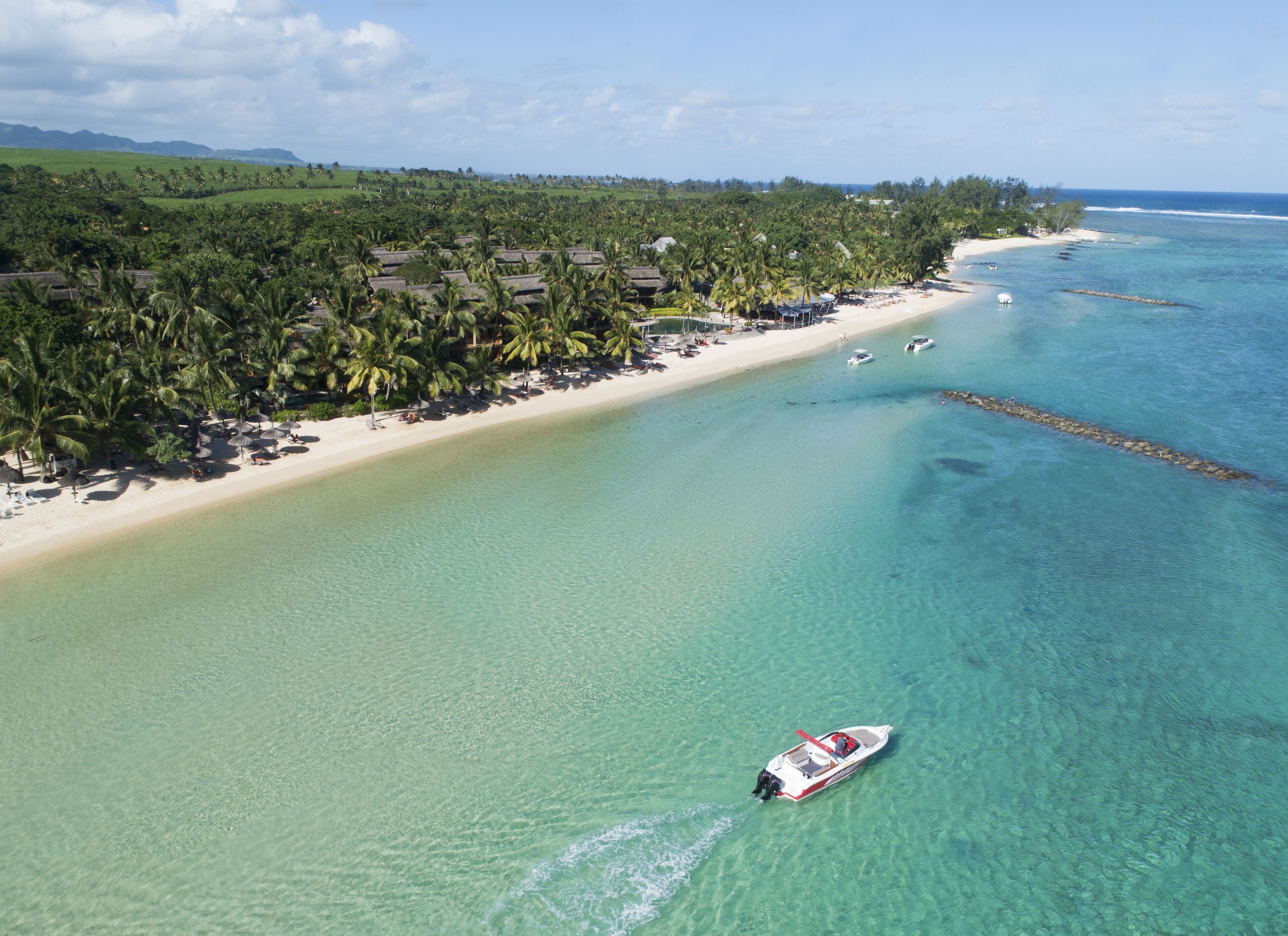 Private beach, white sand, free beach cabanas, sun-loungers