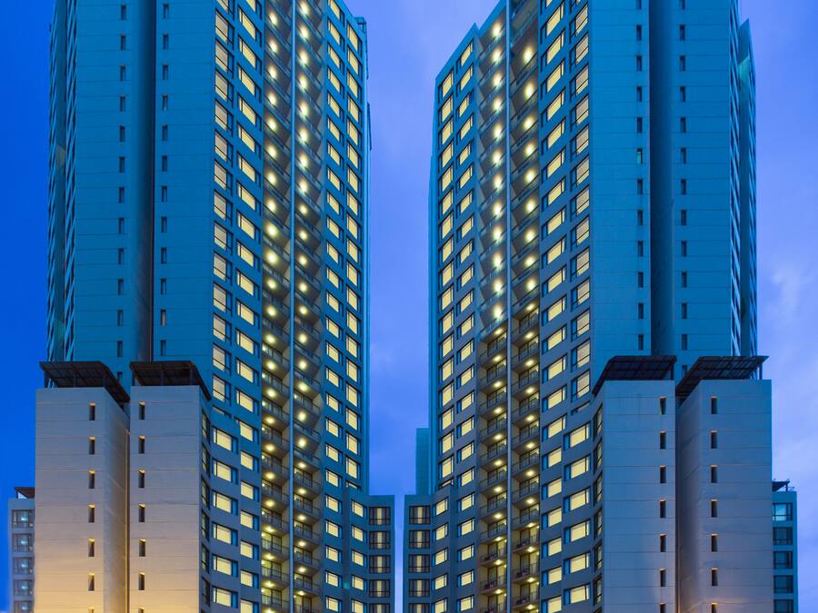 Front of property – evening/night