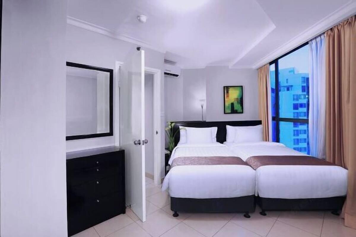 In-room safe, desk, laptop workspace, blackout curtains