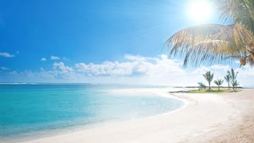 On the beach, snorkeling, windsurfing