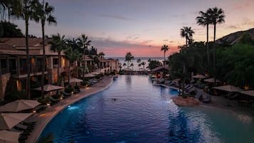 Indoor pool, 2 outdoor pools, open 9:00 AM to 7:00 PM, pool umbrellas