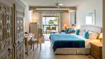 Junior Suite, Sea View | Premium bedding, pillowtop beds, minibar, desk