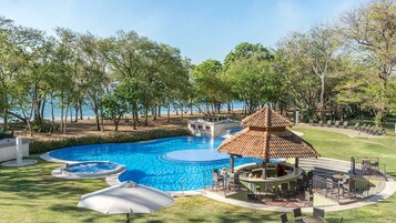 2 outdoor pools, open 6:00 AM to 8:30 PM, pool umbrellas, sun loungers