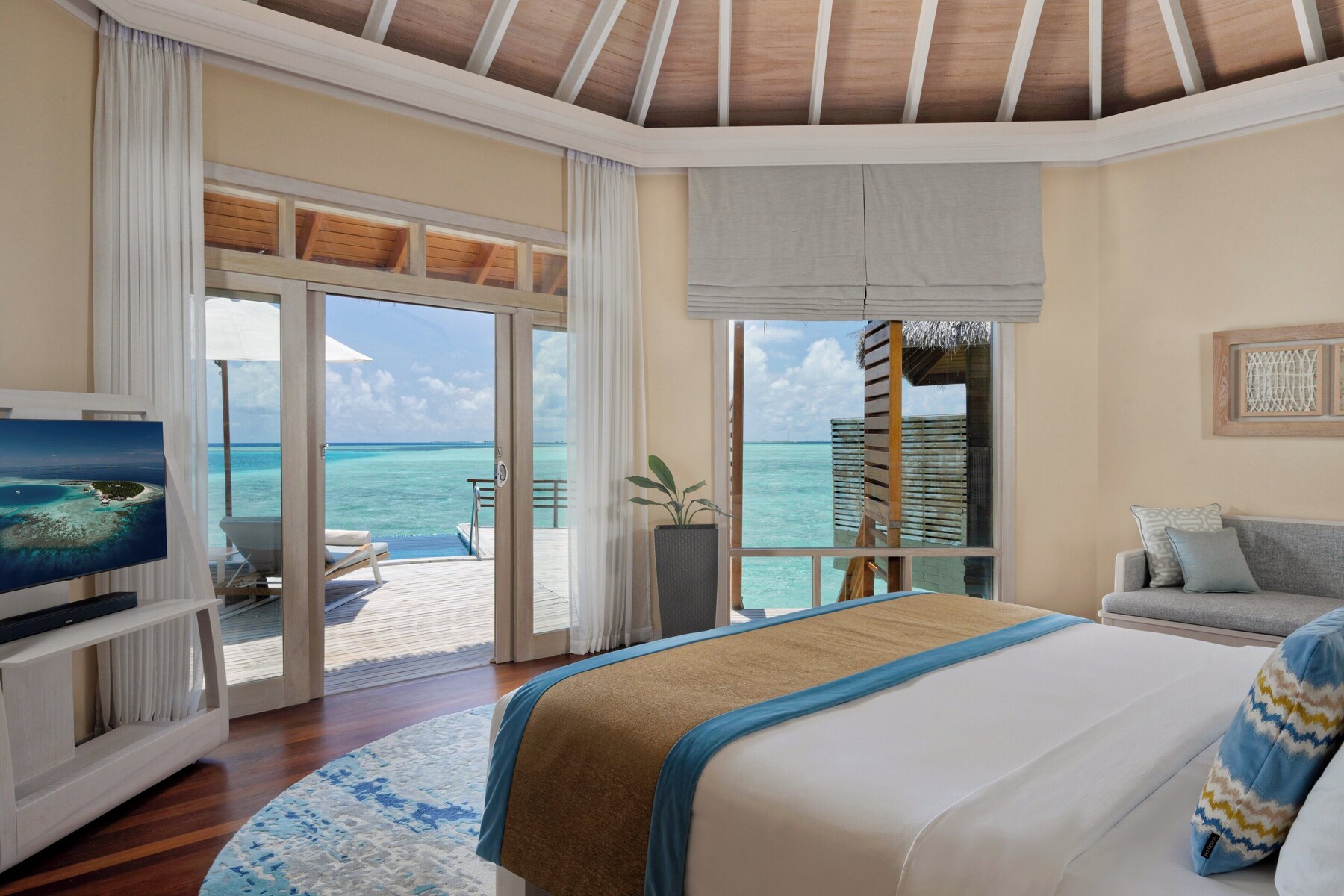 Water Villa with Private Pool | Premium bedding, memory-foam beds, minibar, in-room safe