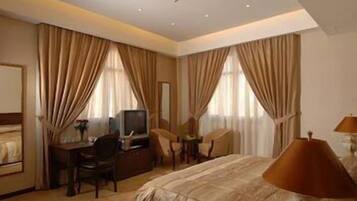 Pillow-top beds, minibar, in-room safe, desk