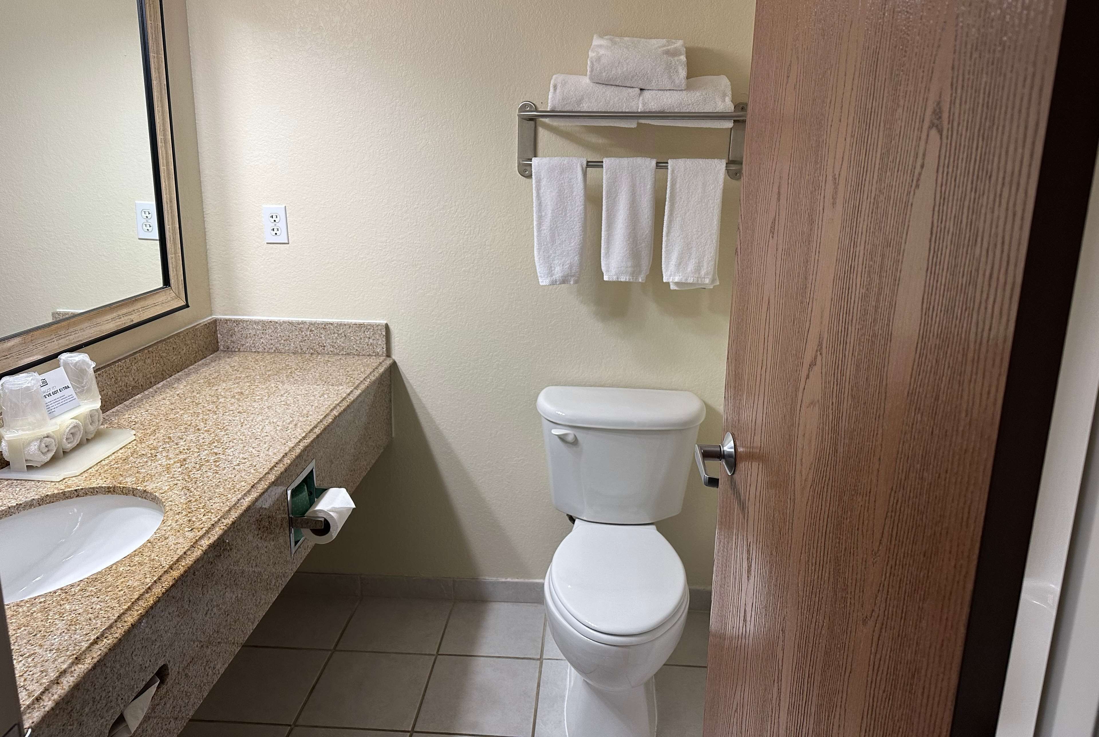 combined shower/bathtub, hair dryer, towels