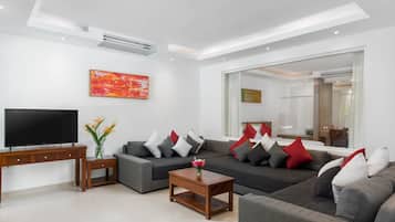 20-inch LED TV with cable channels, TV, DVD player